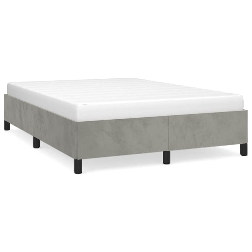világosszürke bársony ágykeret matrac nélkül 152 x 203 cm queen size méret