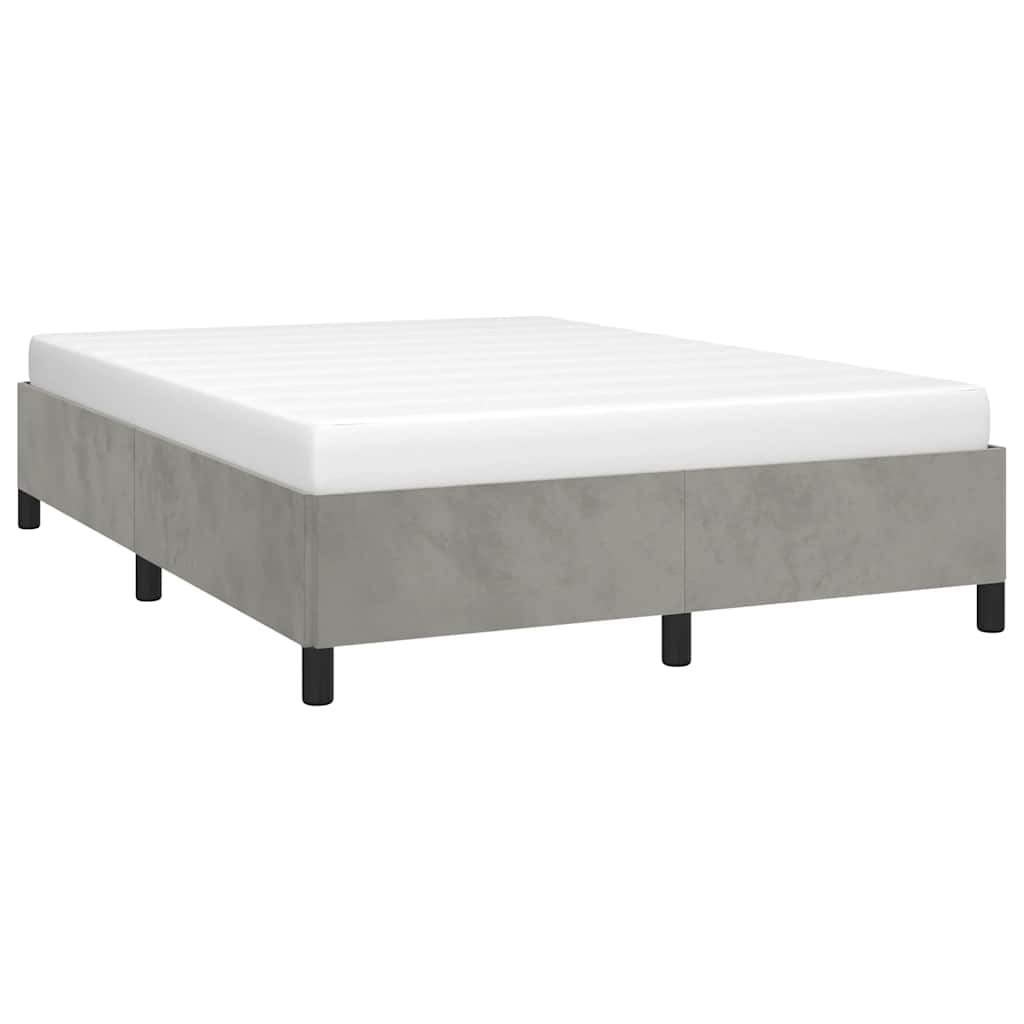 világosszürke bársony ágykeret matrac nélkül 152 x 203 cm queen size méret