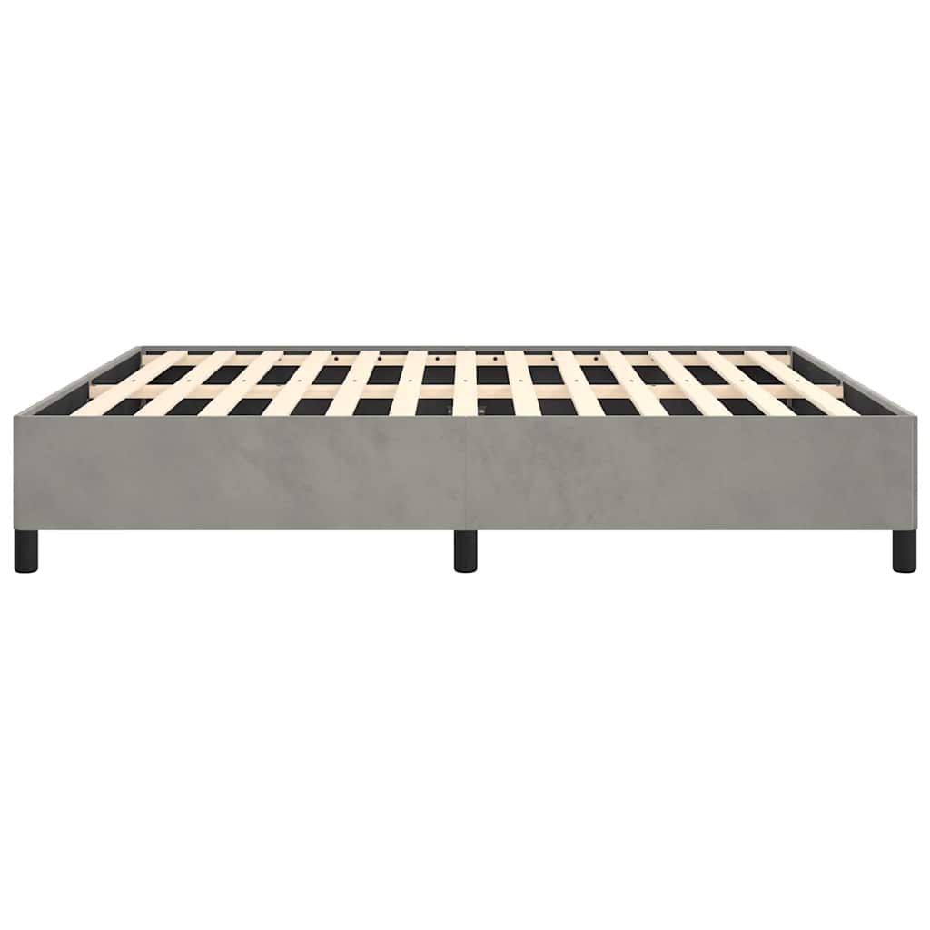 világosszürke bársony ágykeret matrac nélkül 152 x 203 cm queen size méret