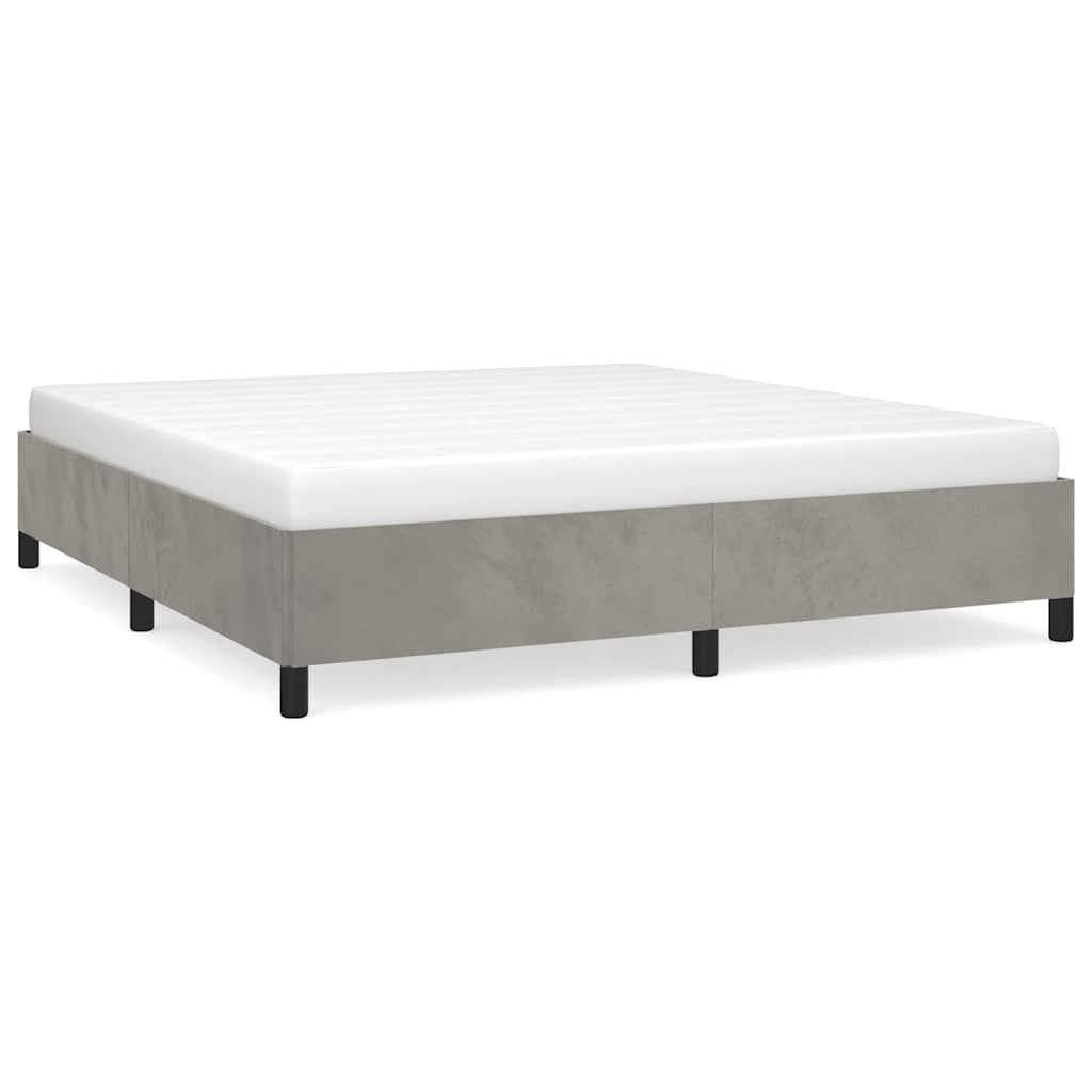 világosszürke kaliforniai bársony ágykeret matrac nélkül king size méret
