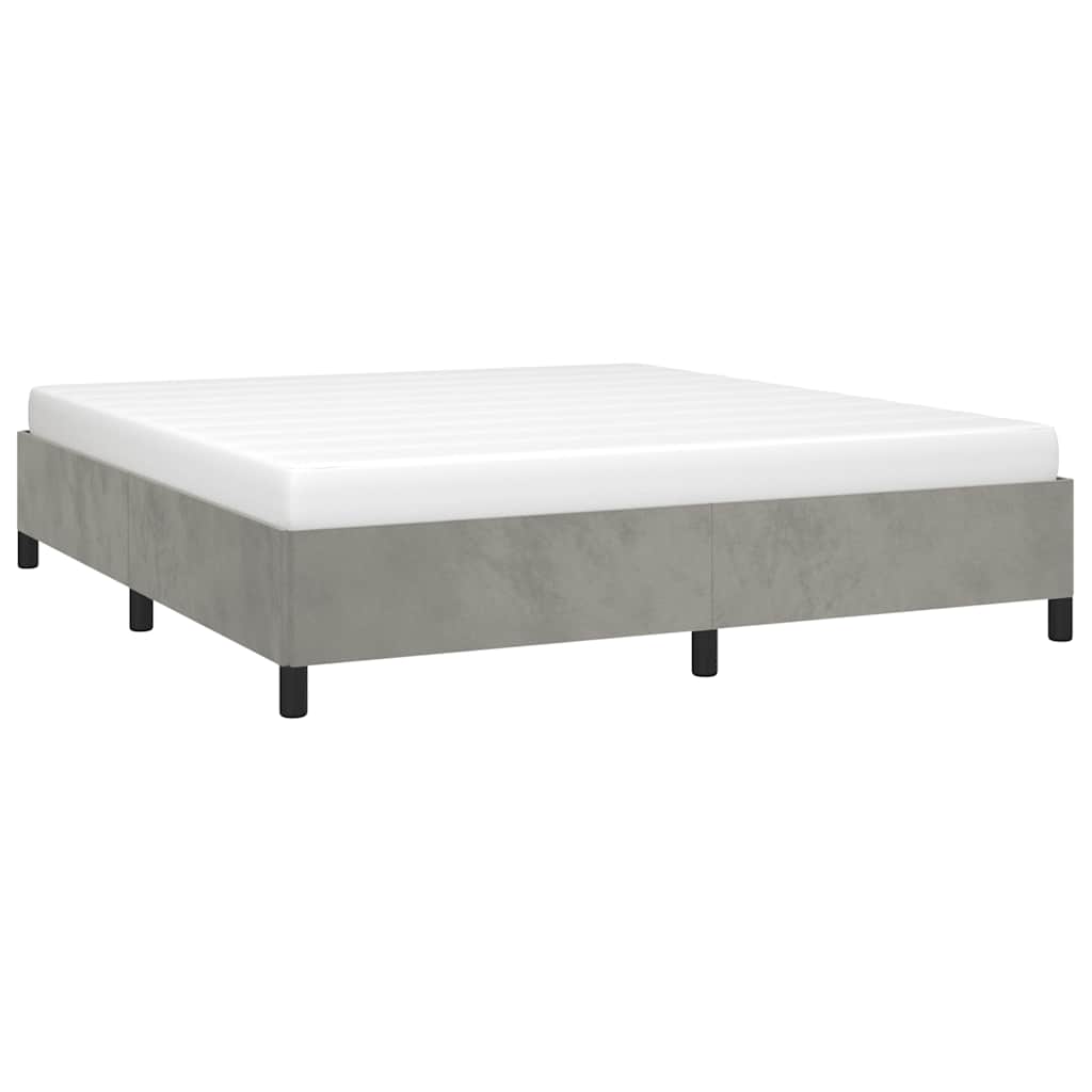 világosszürke kaliforniai bársony ágykeret matrac nélkül king size méret