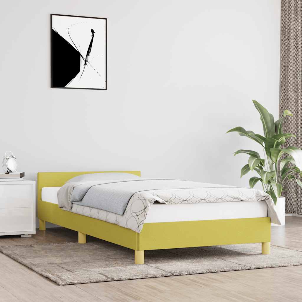 zöld szövet ágykeret matrac nélkül 100x200 cm
