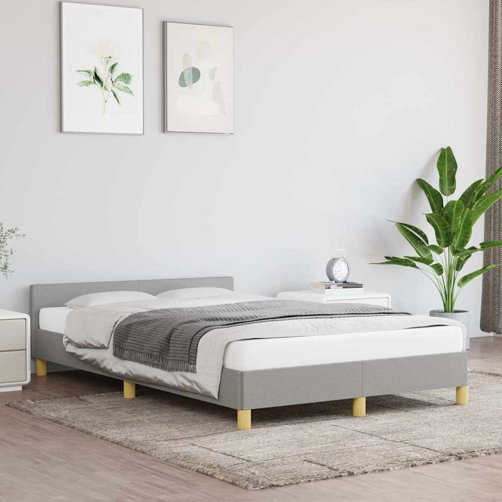 világosszürke szövet ágykeret matrac nélkül 120x200 cm