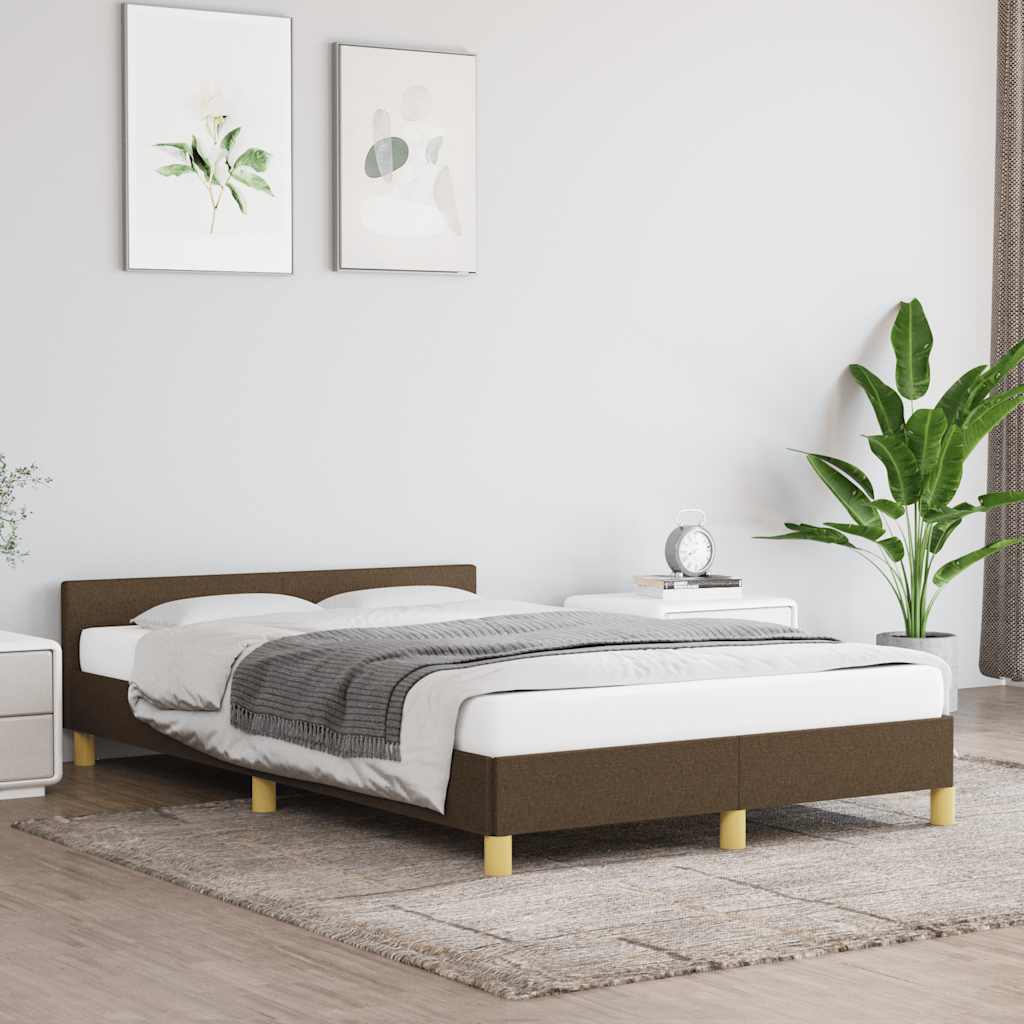 sötétbarna szövet ágykeret matrac nélkül 120x200 cm