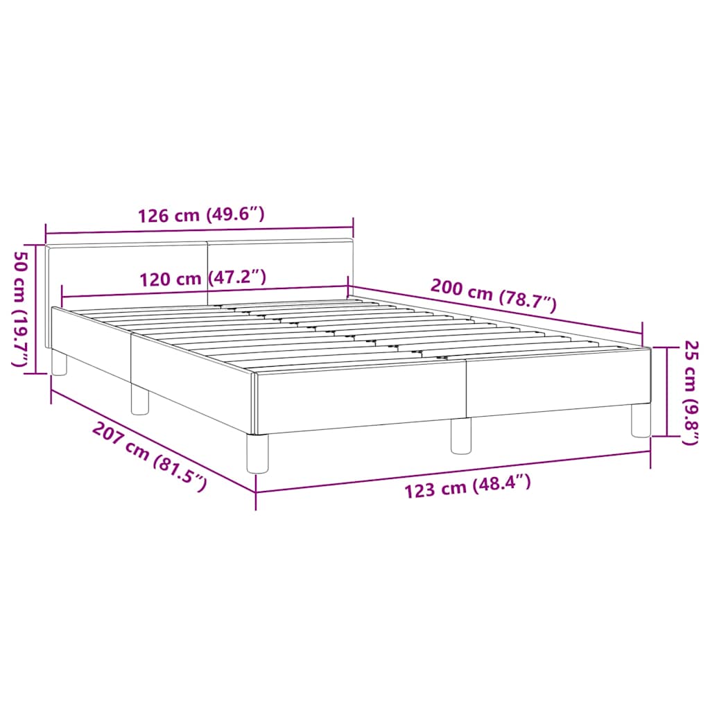krémszínű szövet ágykeret matrac nélkül 120x200 cm