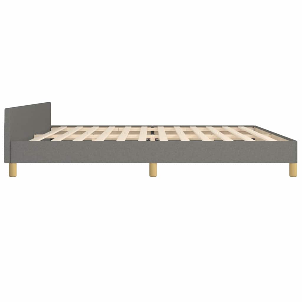 sötétszürke szövet ágykeret matrac nélkül 200 x 200 cm