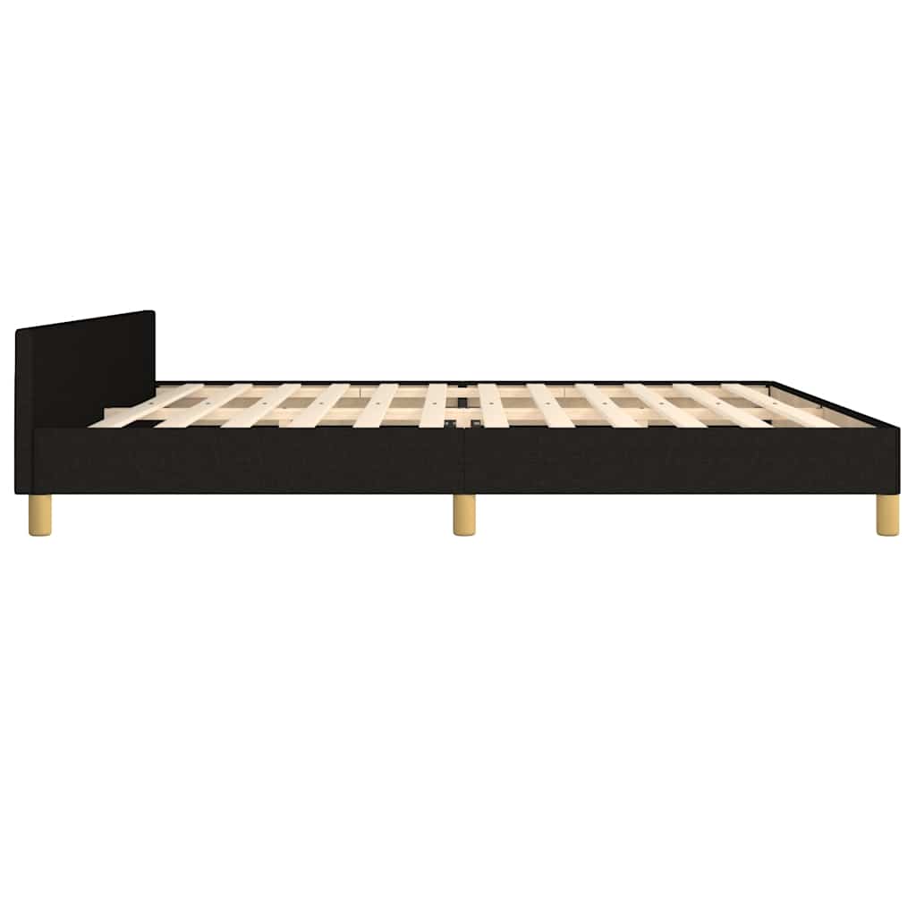 fekete szövet ágykeret matrac nélkül 200 x 200 cm