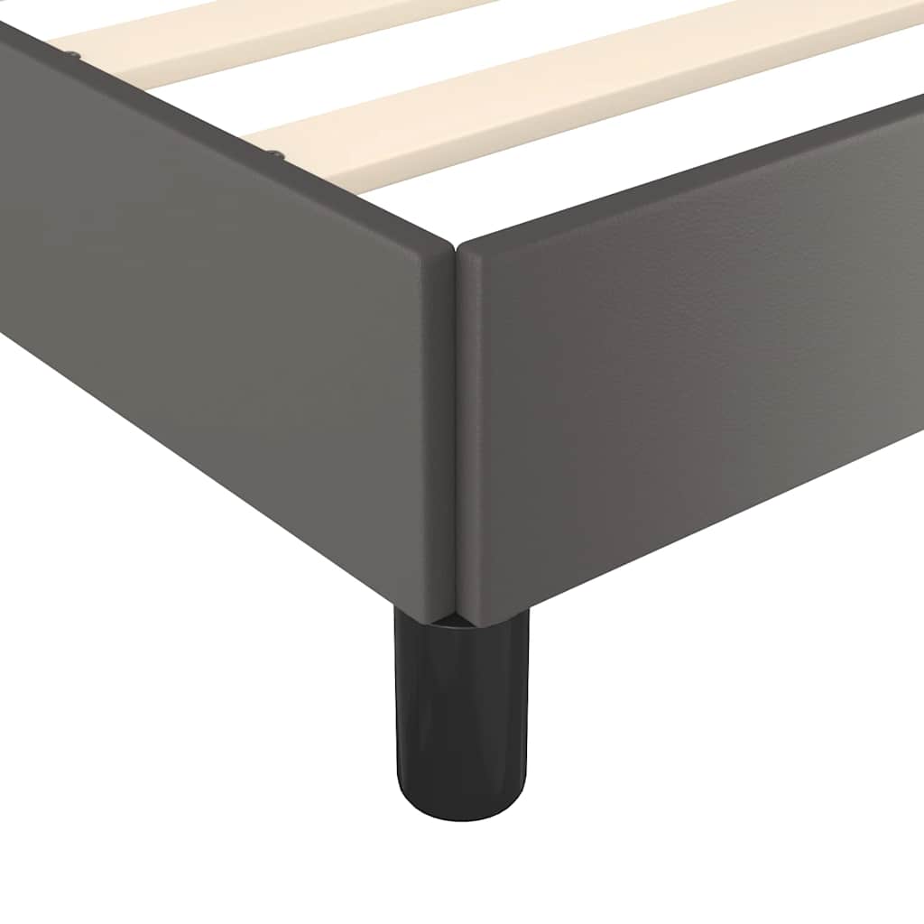 szürke ágykeret fejtámlával matrac nélkül 80 x 200 cm