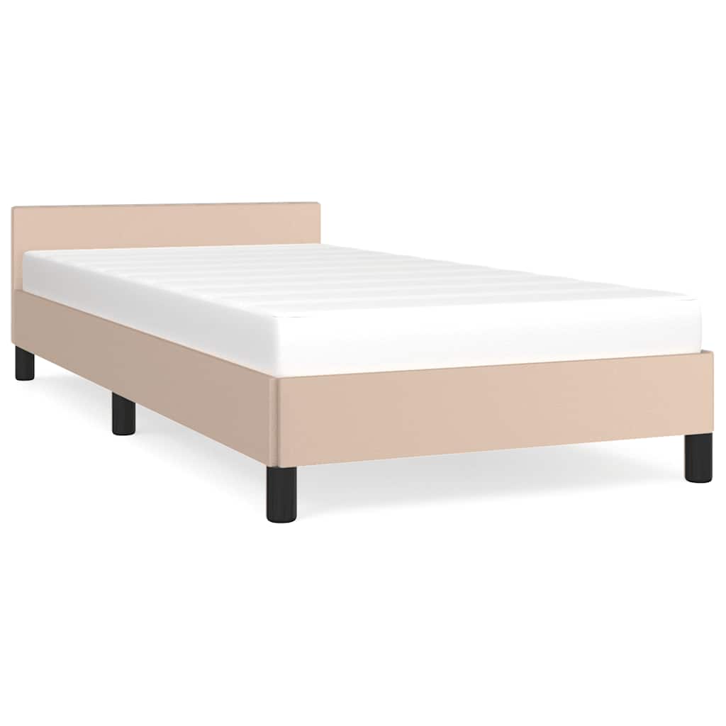 kávészínű ágykeret fejtámlával matrac nélkül 90x200 cm