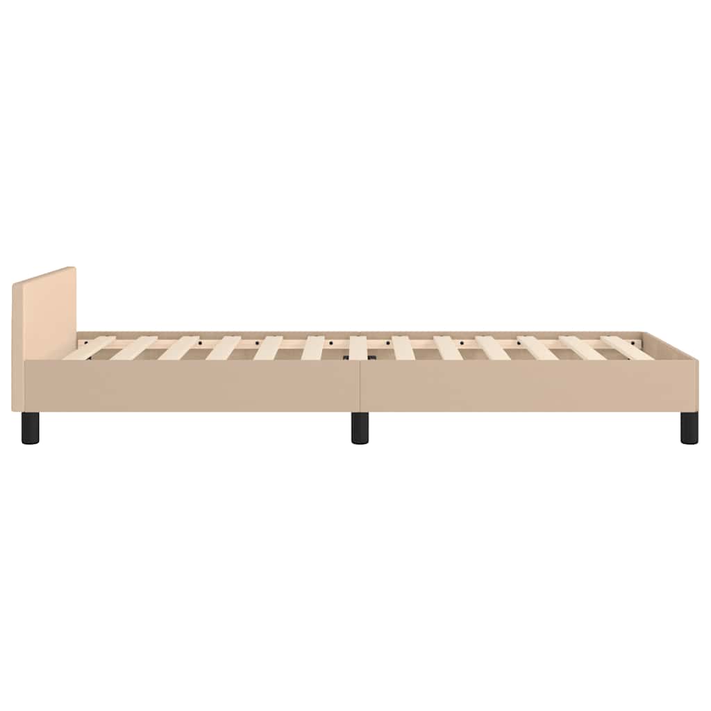 kávészínű ágykeret fejtámlával matrac nélkül 100x200 cm