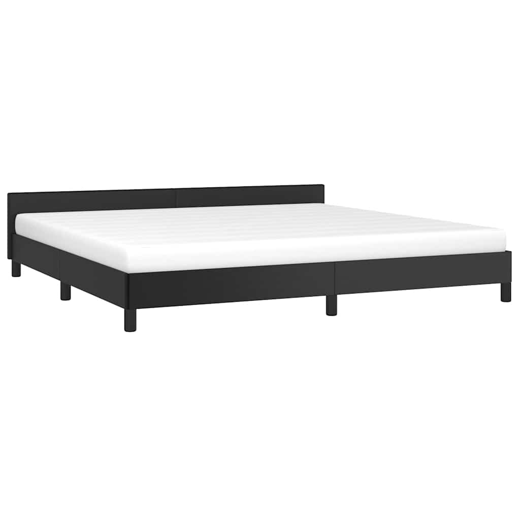 fekete ágykeret fejtámlával matrac nélkül 200x200 cm