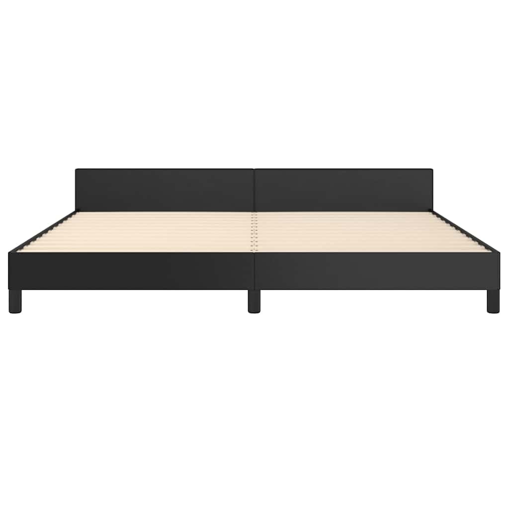 fekete ágykeret fejtámlával matrac nélkül 200x200 cm