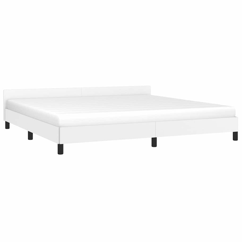 fehér ágykeret fejtámlával matrac nélkül 200x200 cm
