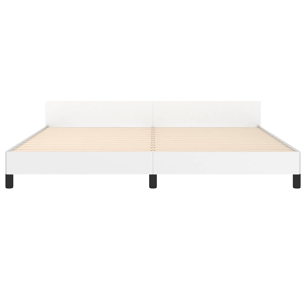 fehér ágykeret fejtámlával matrac nélkül 200x200 cm