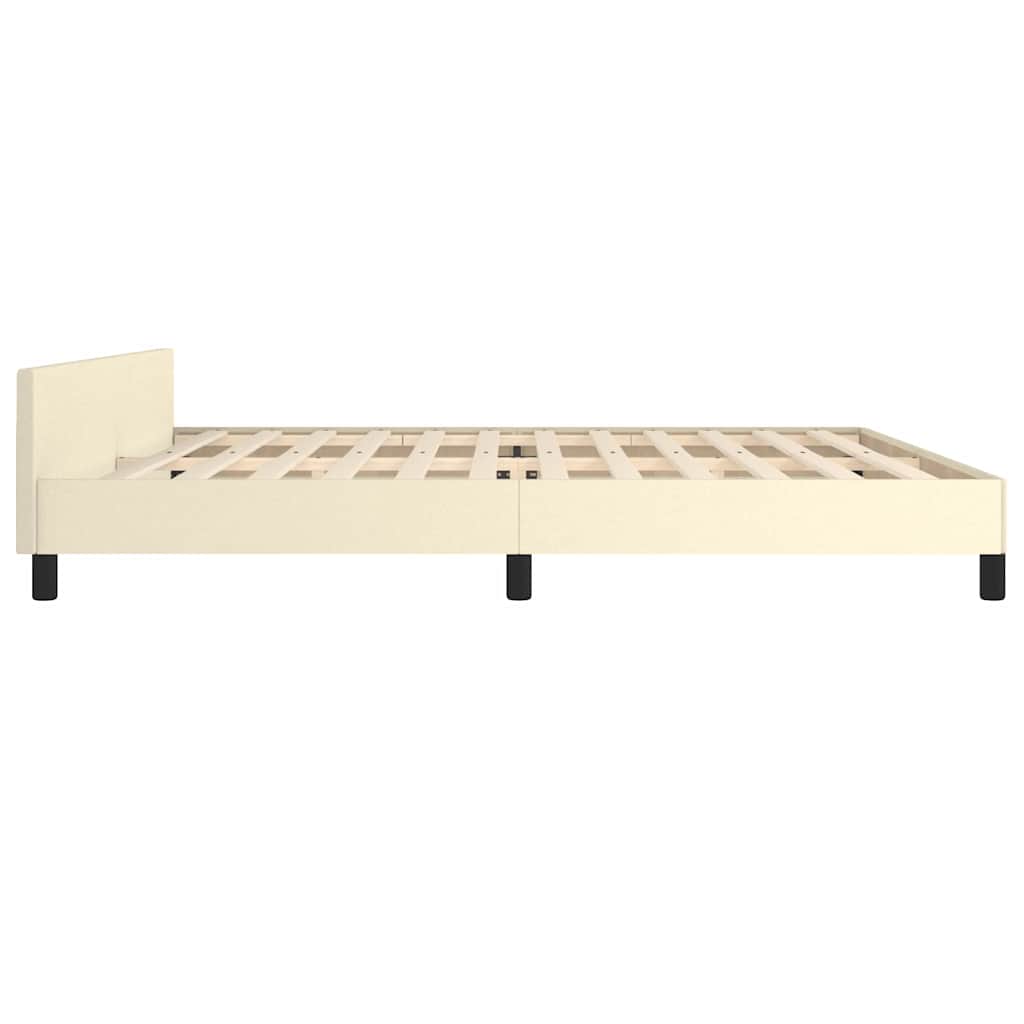 krémszínű ágykeret fejtámlával matrac nélkül 200x200 cm