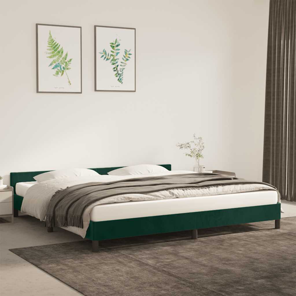 sötétzöld bársony ágykeret matrac nélkül 200x200 cm