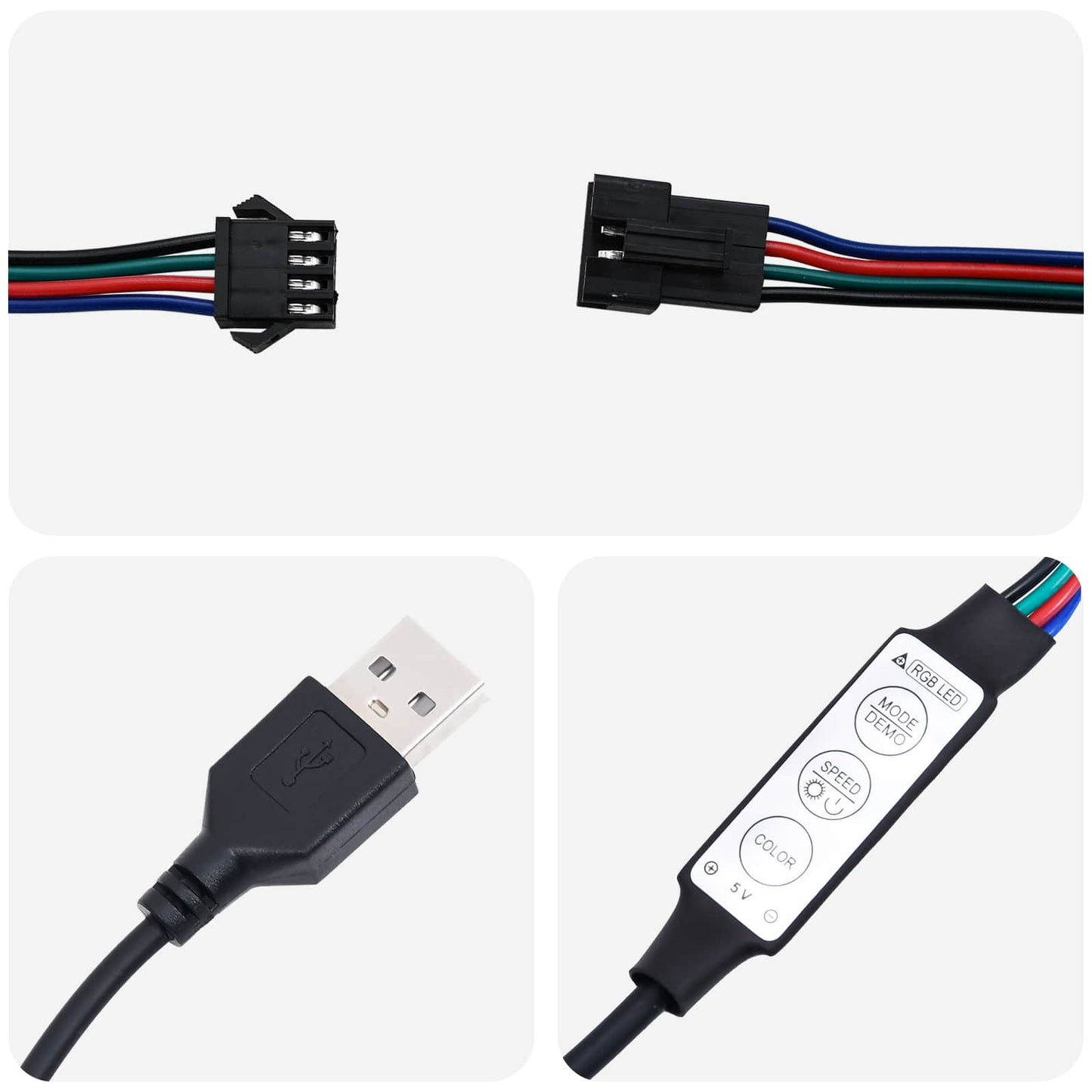 LED szalag 2 db Fekete SMD5050