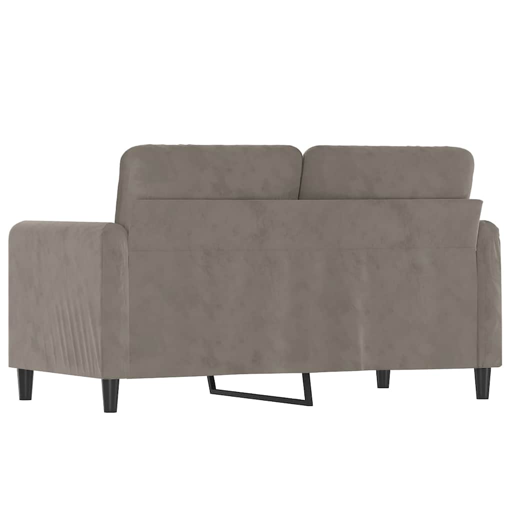 kétszemélyes világosszürke bársony kanapé 120 cm