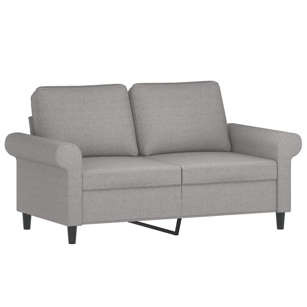 kétszemélyes világosszürke szövetkanapé 120 cm