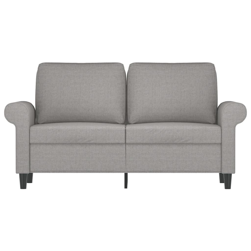 kétszemélyes világosszürke szövetkanapé 120 cm