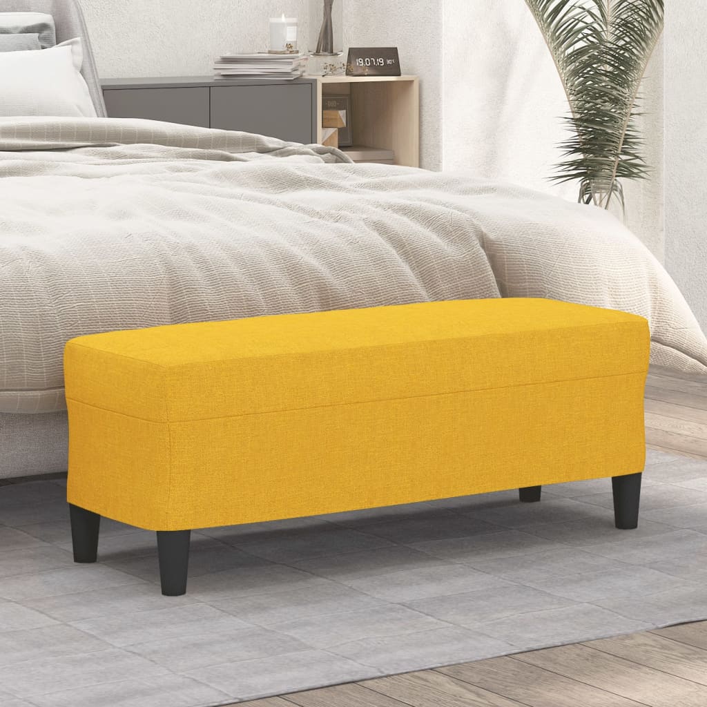 világossárga szövet pad 100 x 35 x 41 cm