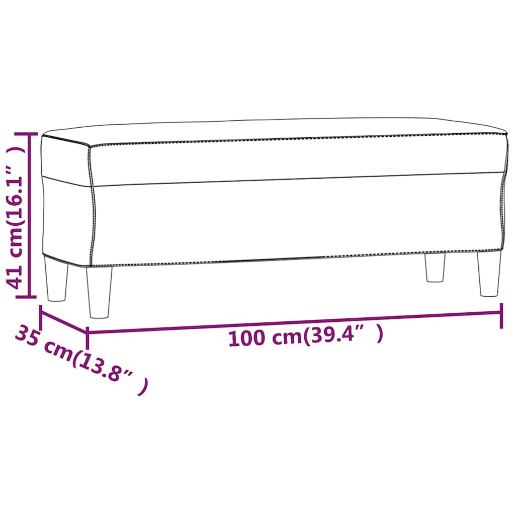 bordó szövet pad 100 x 35 x 41 cm