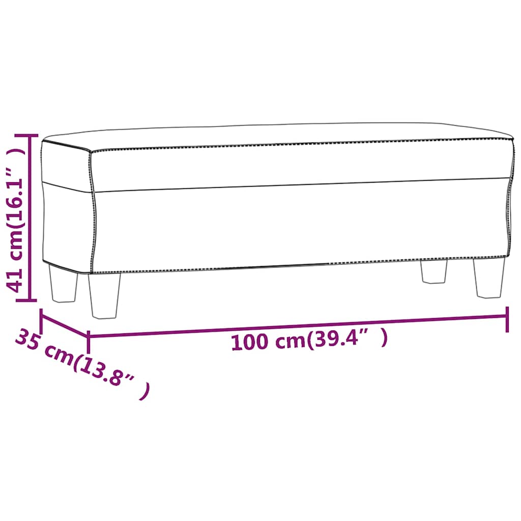 világossárga szövet pad 100 x 35 x 41 cm