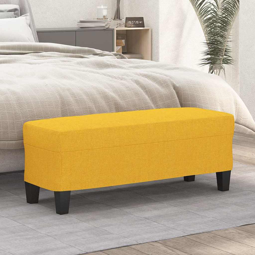 világossárga szövet pad 100 x 35 x 41 cm