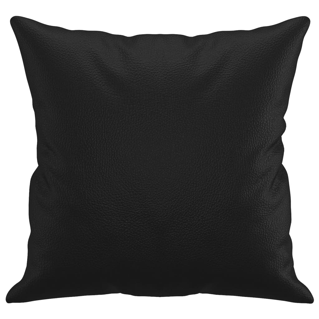 2 db fekete műbőr díszpárna 40 x 40 cm