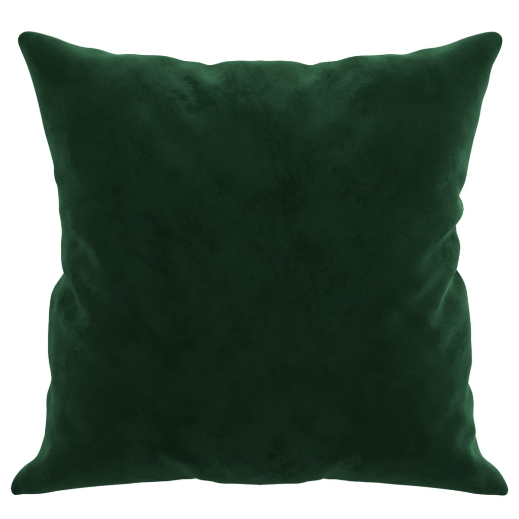 2 db sötétzöld bársony díszpárna 40 x 40 cm