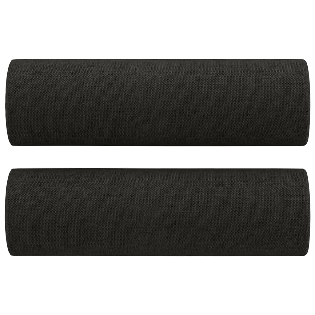 2 db fekete szövet díszpárna Ø15 x 50 cm