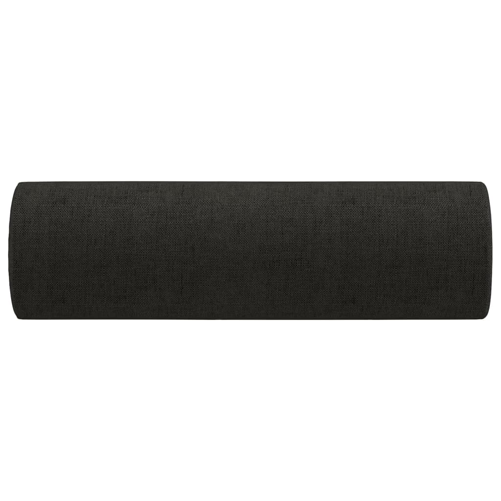 2 db fekete szövet díszpárna Ø15 x 50 cm