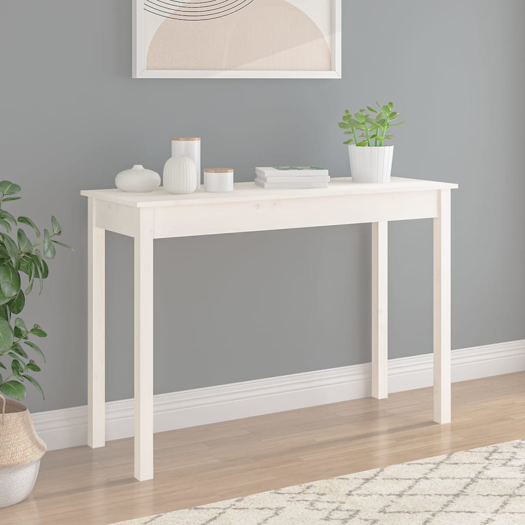 fehér tömör fenyőfa tálalóasztal 110 x 40 x 75 cm