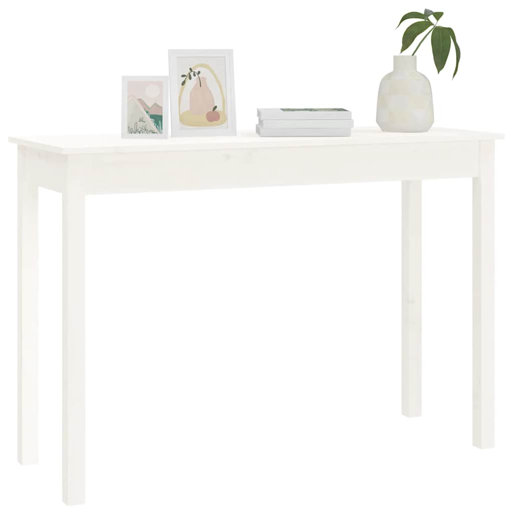 fehér tömör fenyőfa tálalóasztal 110 x 40 x 75 cm