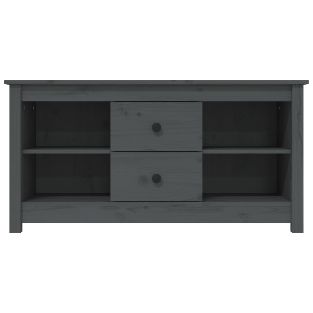 szürke tömör fenyőfa TV-szekrény 103 x 36,5 x 52 cm