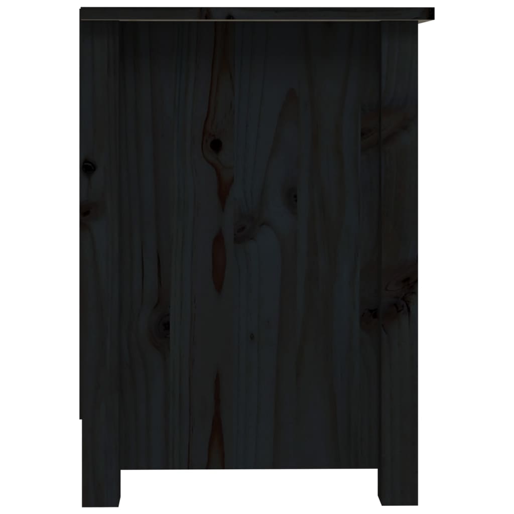 fekete tömör fenyőfa TV-szekrény 103 x 36,5 x 52 cm