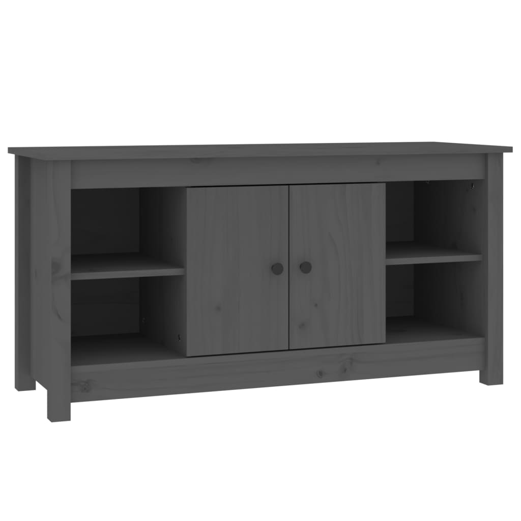szürke tömör fenyőfa TV-szekrény 103 x 36,5 x 52 cm