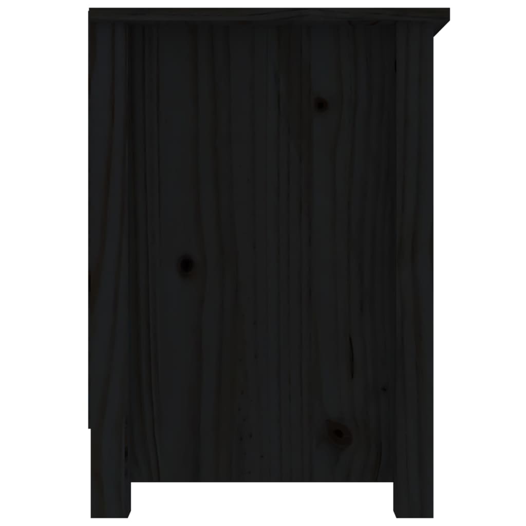 fekete tömör fenyőfa TV-szekrény 103 x 36,5 x 52 cm