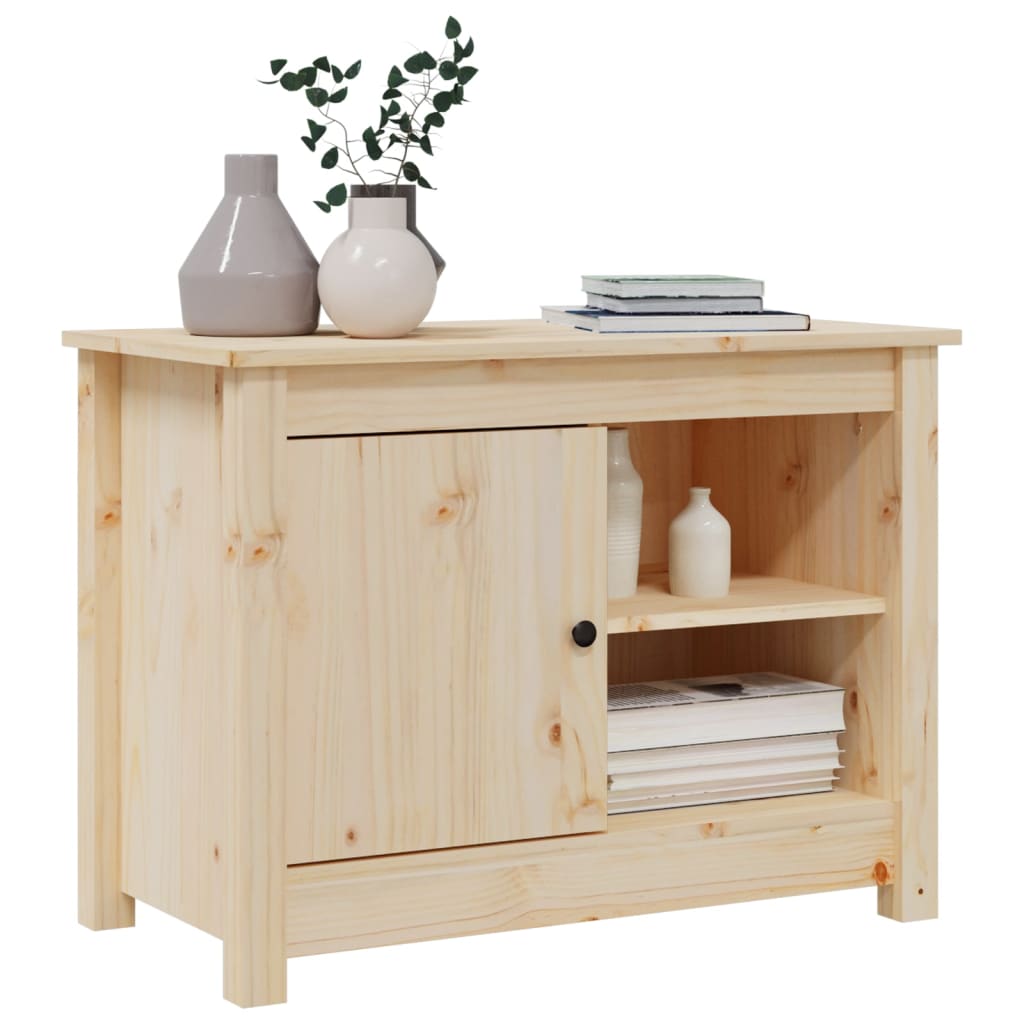 tömör fenyőfa TV-szekrény 70 x 36,5 x 52 cm