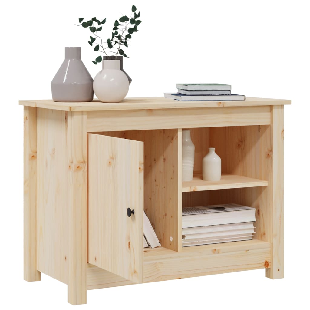 tömör fenyőfa TV-szekrény 70 x 36,5 x 52 cm