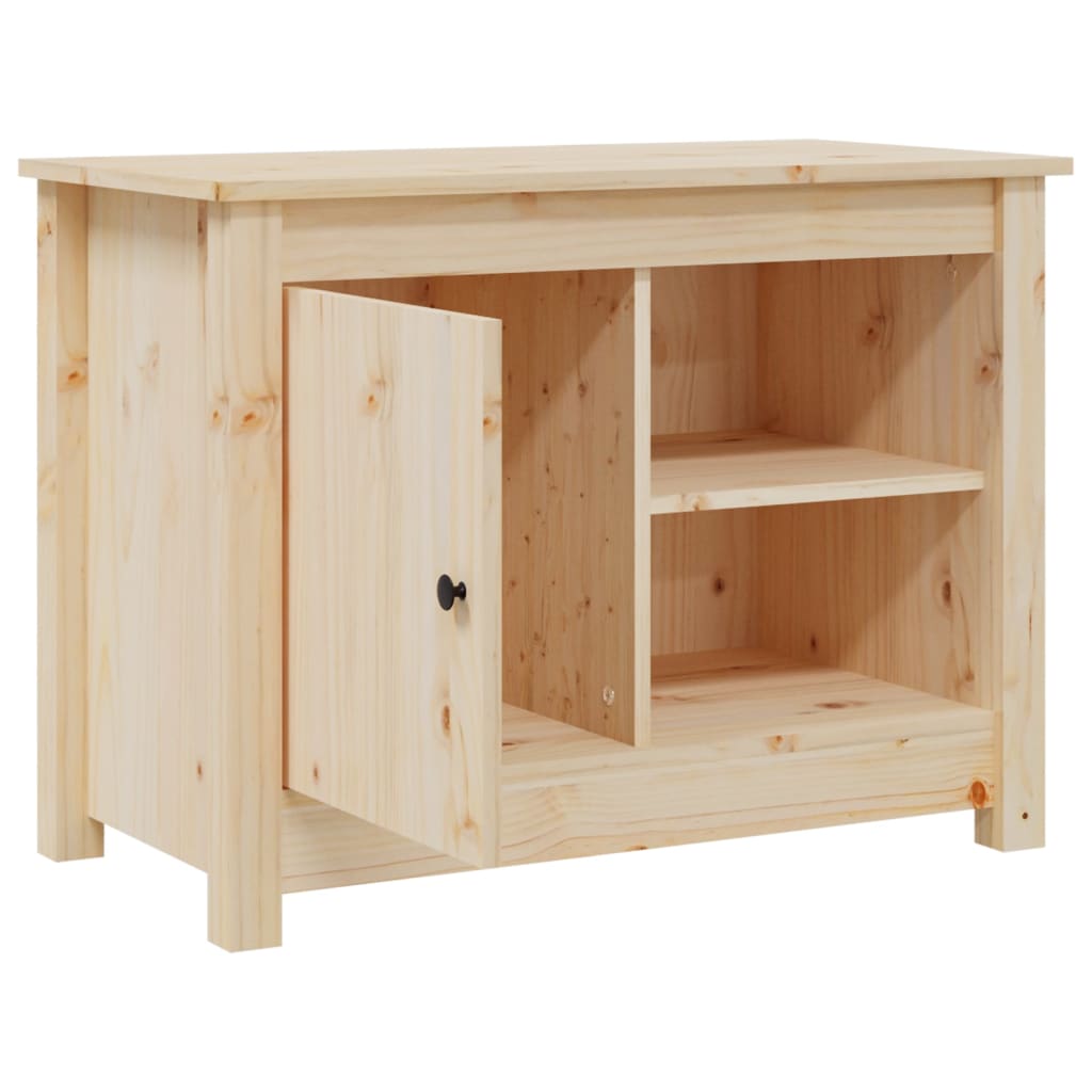 tömör fenyőfa TV-szekrény 70 x 36,5 x 52 cm