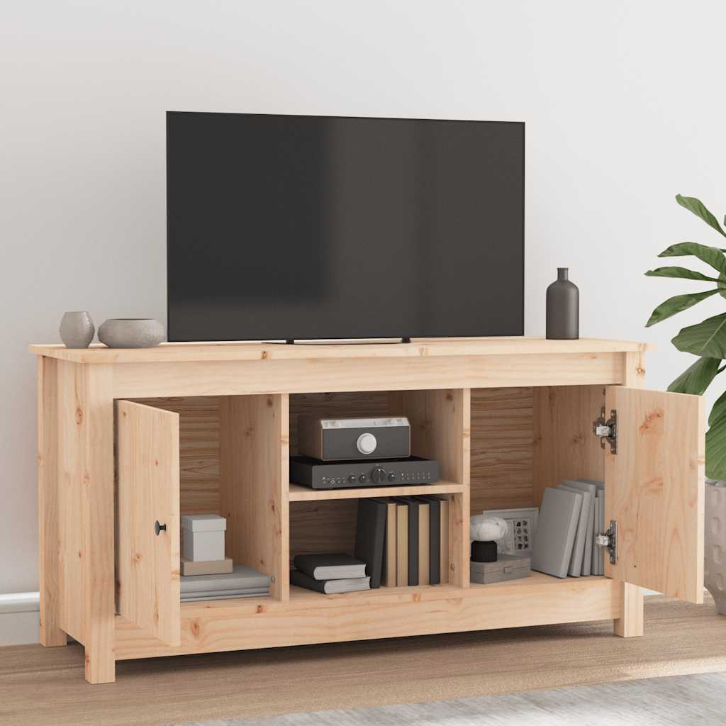 tömör fenyőfa TV-szekrény 103 x 36,5 x 52 cm