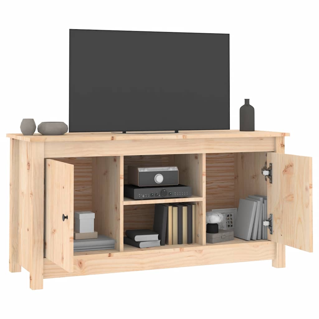 tömör fenyőfa TV-szekrény 103 x 36,5 x 52 cm