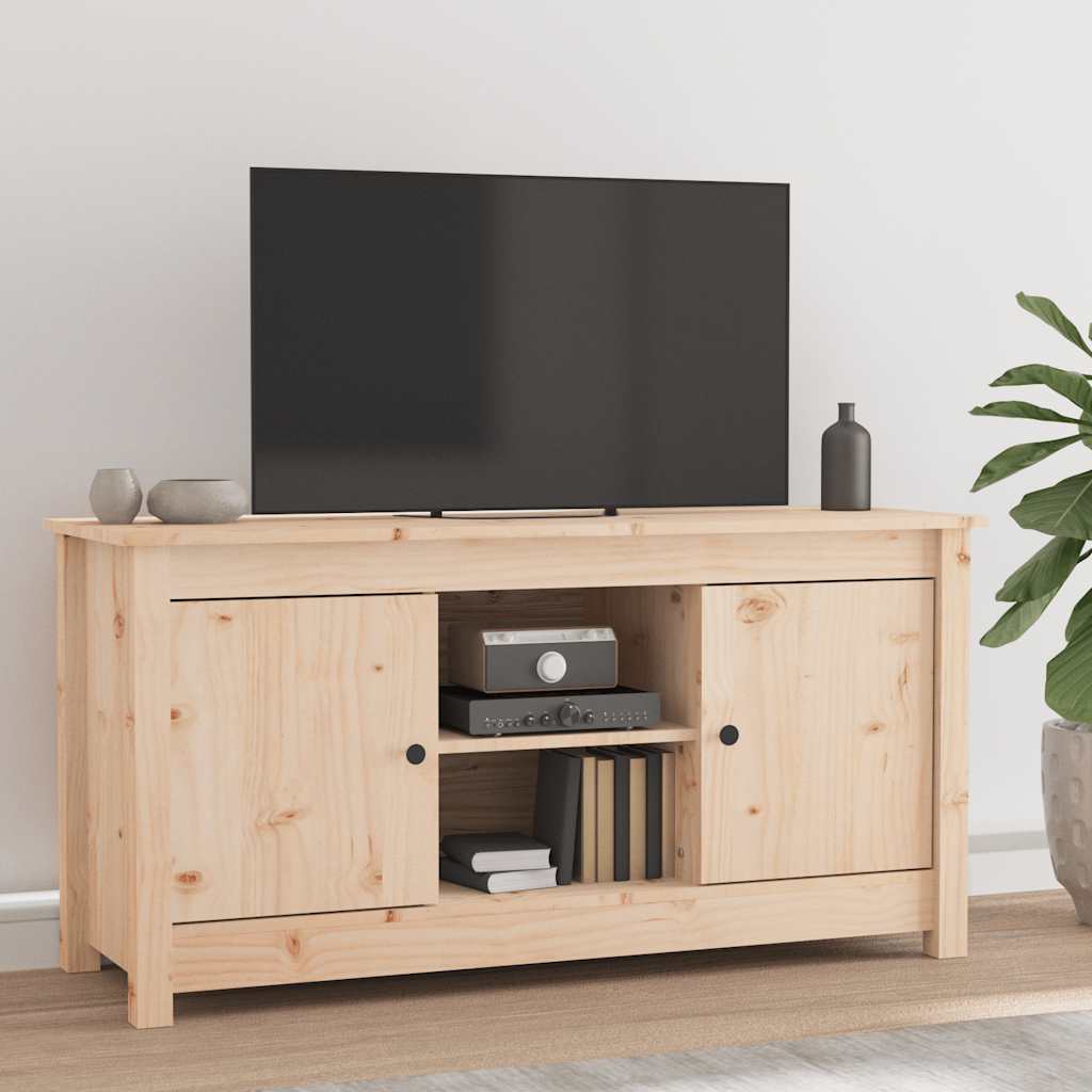 tömör fenyőfa TV-szekrény 103 x 36,5 x 52 cm