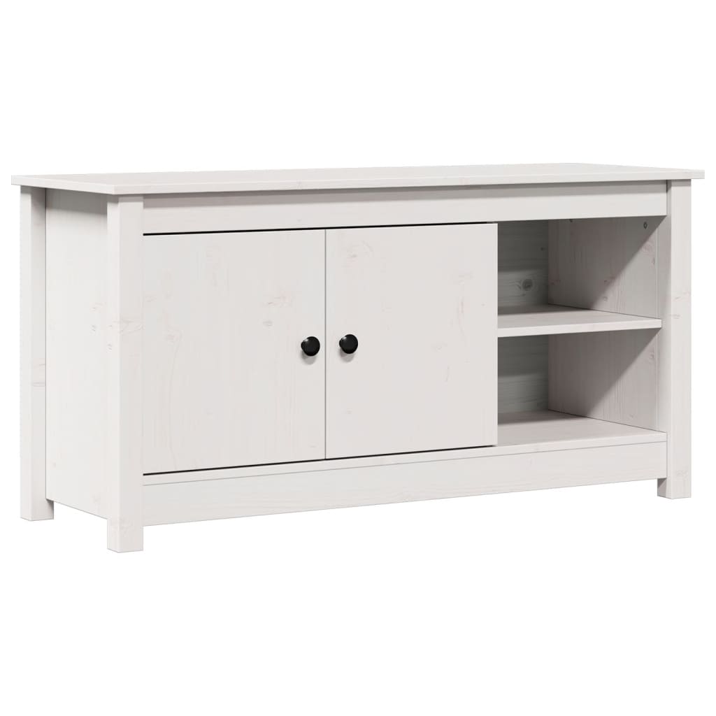 fehér tömör fenyőfa TV-szekrény 103 x 36,5 x 52 cm