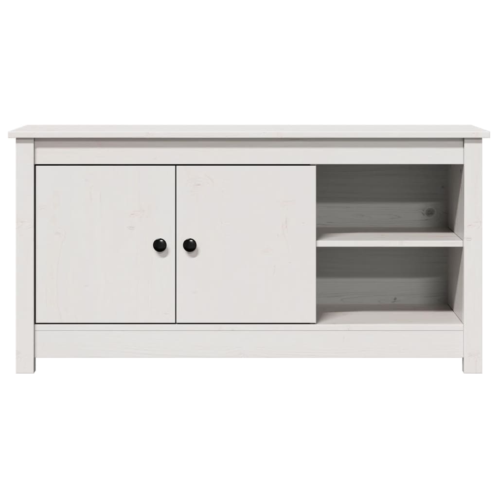 fehér tömör fenyőfa TV-szekrény 103 x 36,5 x 52 cm