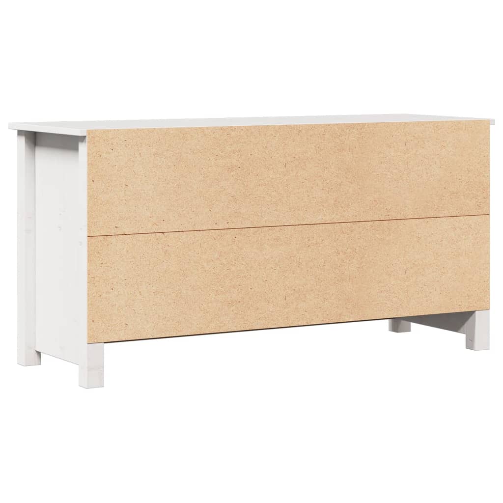 fehér tömör fenyőfa TV-szekrény 103 x 36,5 x 52 cm
