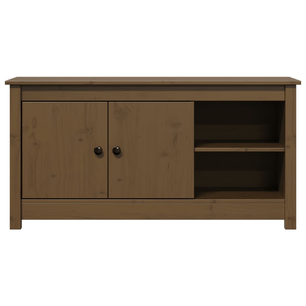mézbarna tömör fenyőfa TV-szekrény 103 x 36,5 x 52 cm