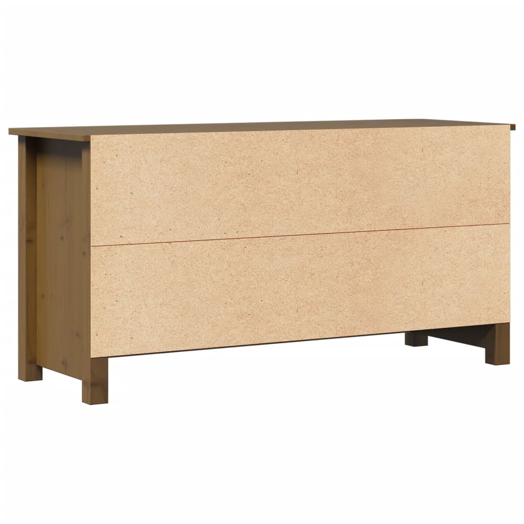 mézbarna tömör fenyőfa TV-szekrény 103 x 36,5 x 52 cm