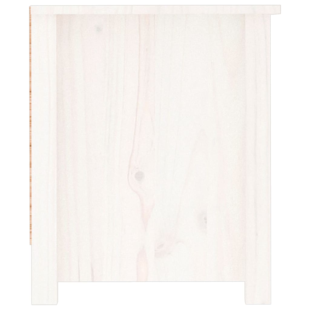 fehér tömör fenyőfa cipősszekrény 110 x 38 x 45,5 cm
